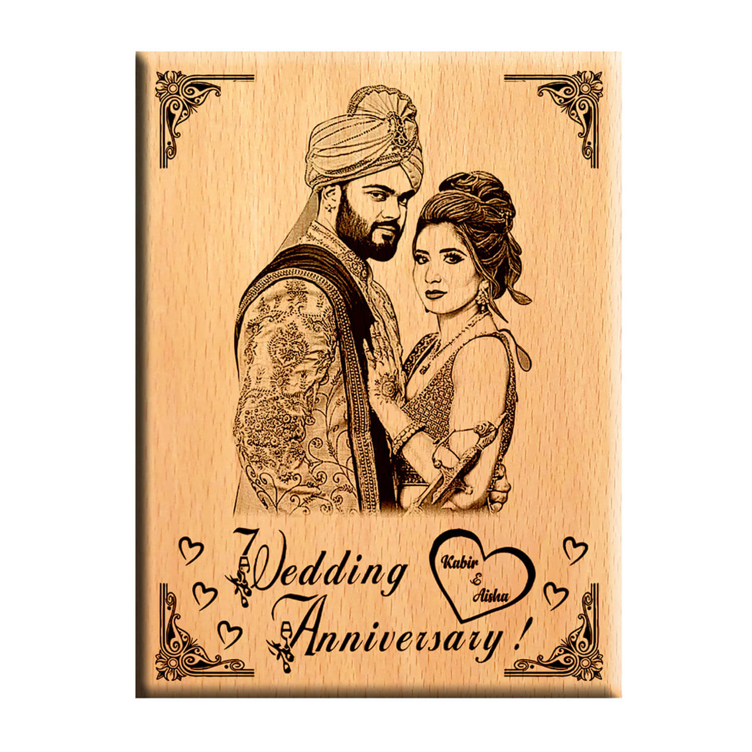 Giftanna Wedding anniversary special wooden plaque 